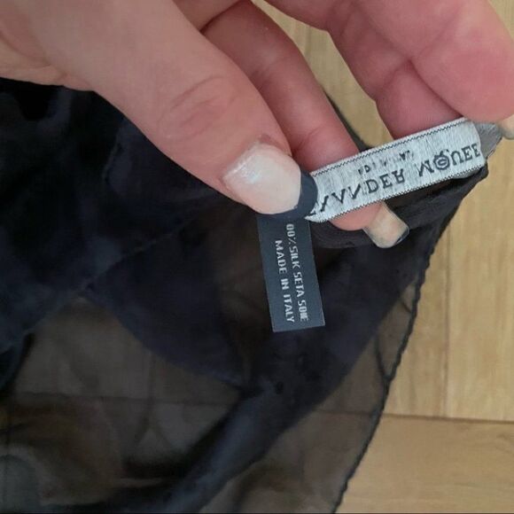 Alexander McQueen large navy and black silk sheer scarf - Picture 5 of 5